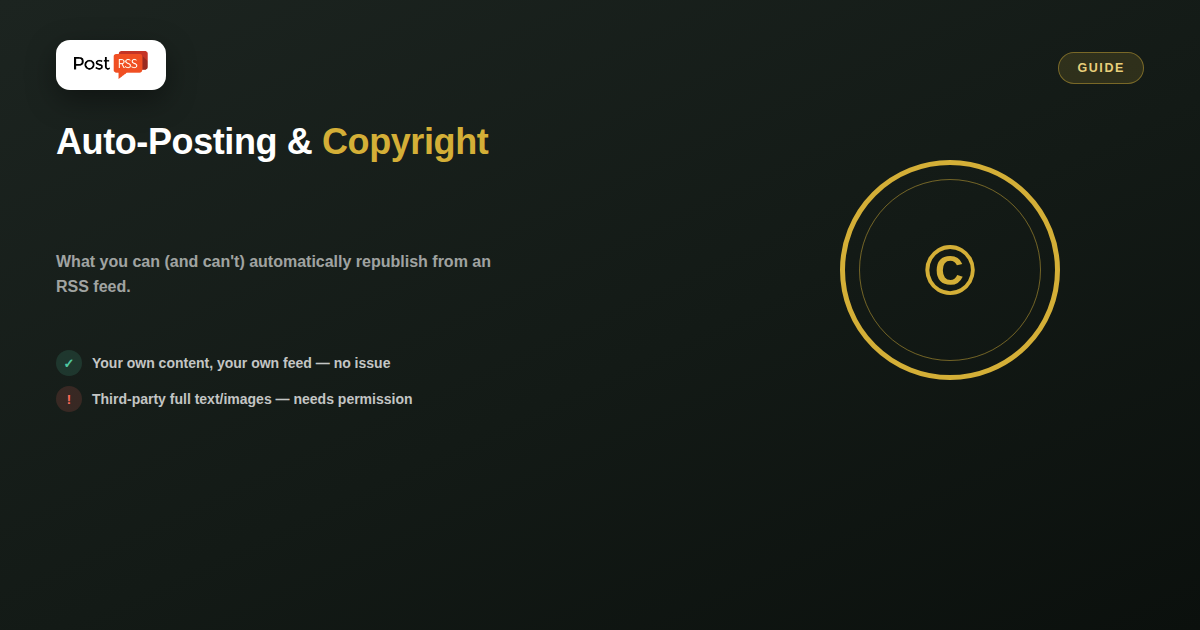 Auto-Posting and Copyright: What You Can (and Can’t) Automatically Republish from an RSS Feed