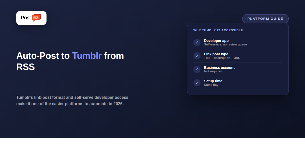 Can You Auto-Post RSS Feeds to Tumblr? A 2026 Guide