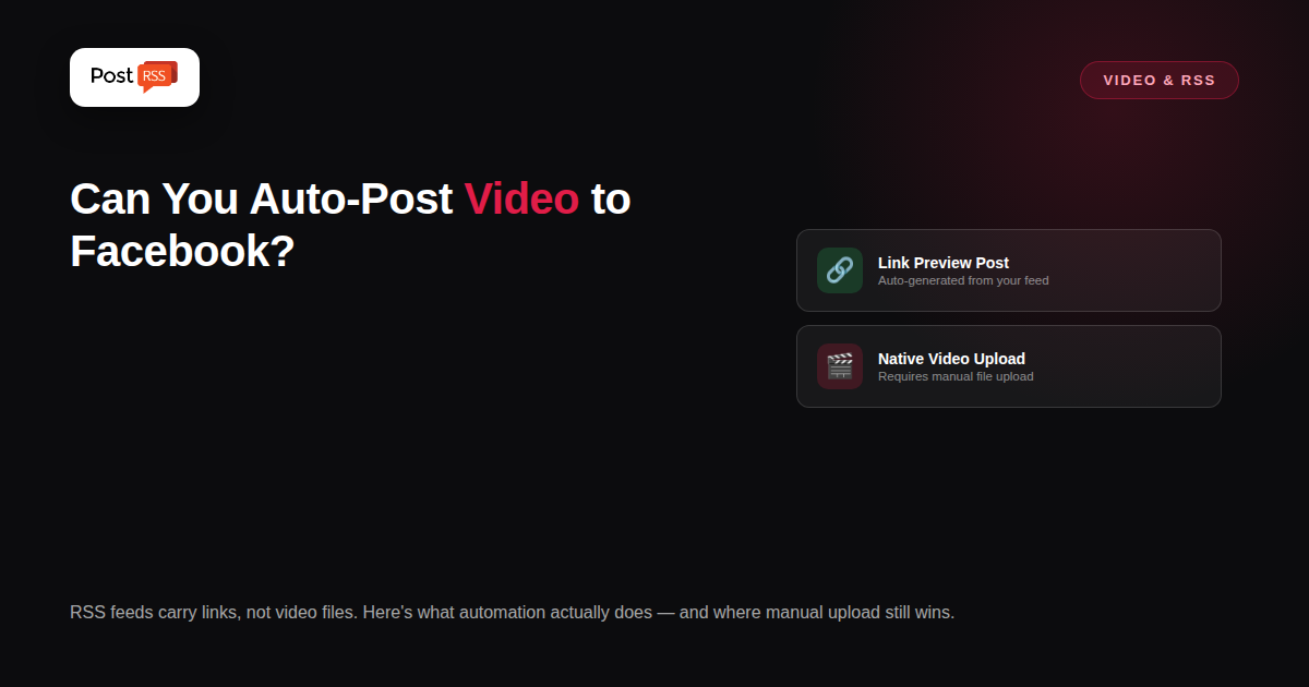 Can You Auto-Post Video to Facebook from an RSS Feed? What’s Possible in 2026