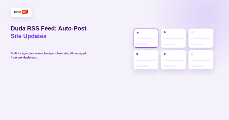 Duda RSS Feed: How to Find It and Auto-Post Site Updates
