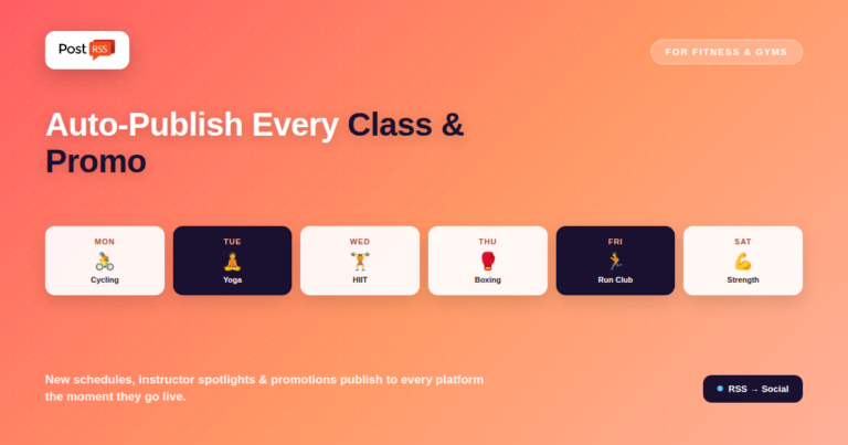 How Fitness Studios and Gyms Automate Class Schedules & Promotions with RSS