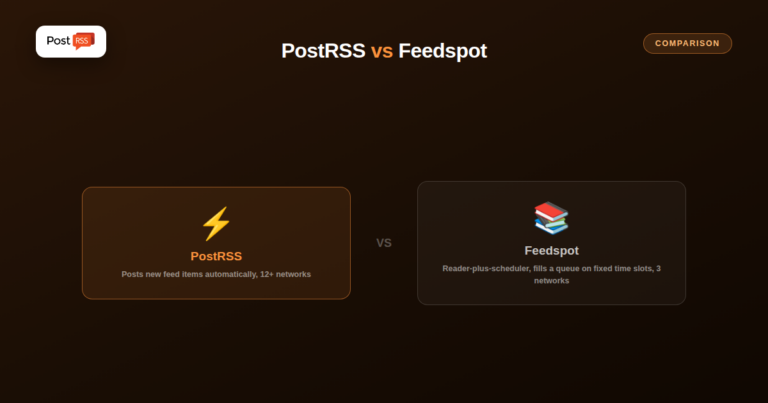 PostRSS vs Feedspot: Reader-Plus-Scheduler vs Real-Time Auto-Posting