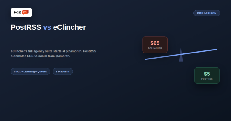 PostRSS vs eClincher: RSS Automation vs Full-Featured Social Suite