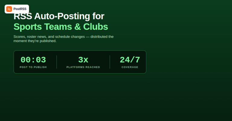 RSS Auto-Posting for Sports Teams and Clubs
