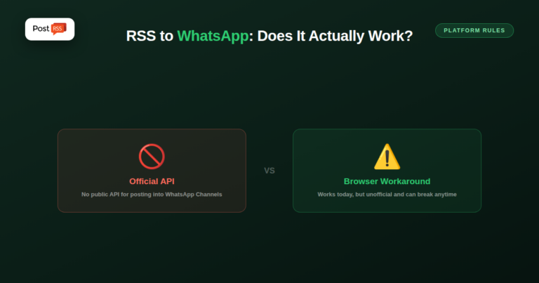 RSS to WhatsApp: Can You Auto-Post Your Feed to a WhatsApp Channel?