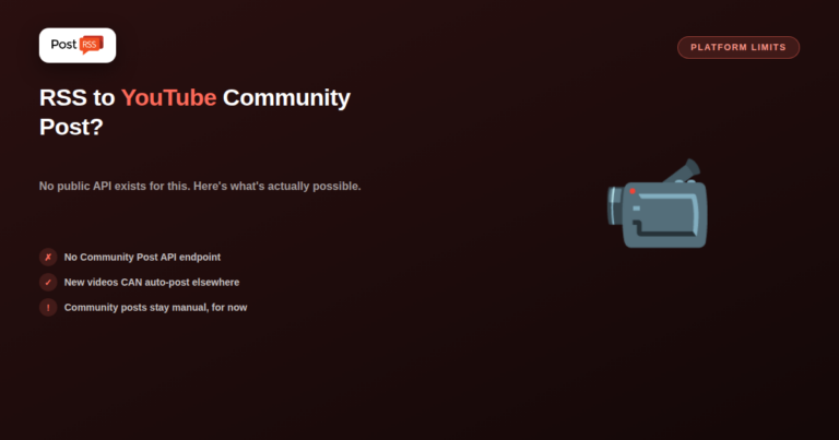 Can You Auto-Post Your RSS Feed to a YouTube Community Post?