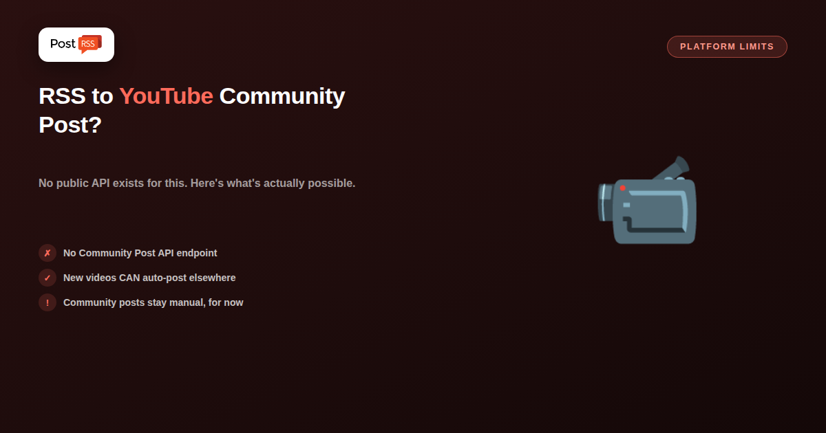 Can You Auto-Post Your RSS Feed to a YouTube Community Post?
