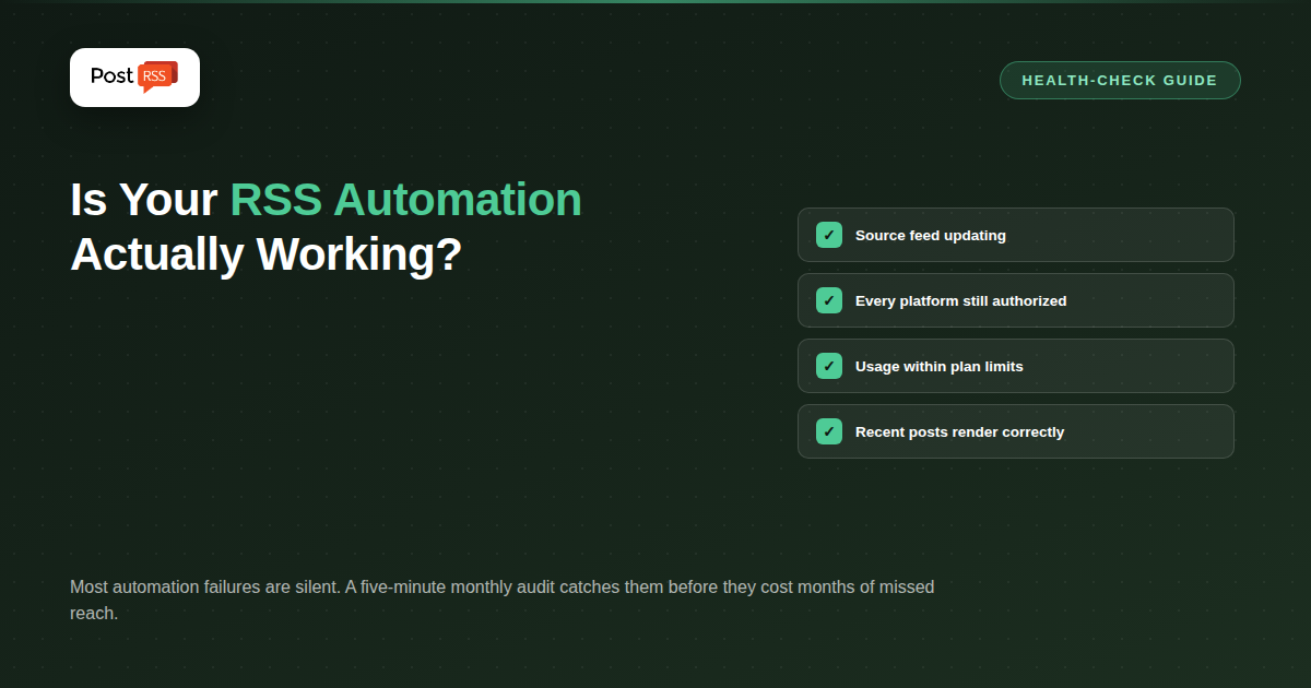 The Complete RSS Automation Health-Check: How to Audit and Fix a Stale Setup