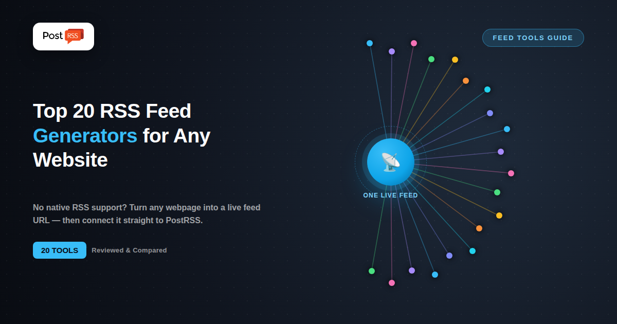 Top 20 RSS Feed Generators to Create an RSS Feed for Any Website (No Plugin Needed)