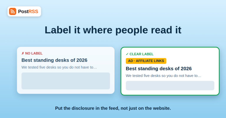 Affiliate and Sponsored Disclosures in Auto-Posted Content