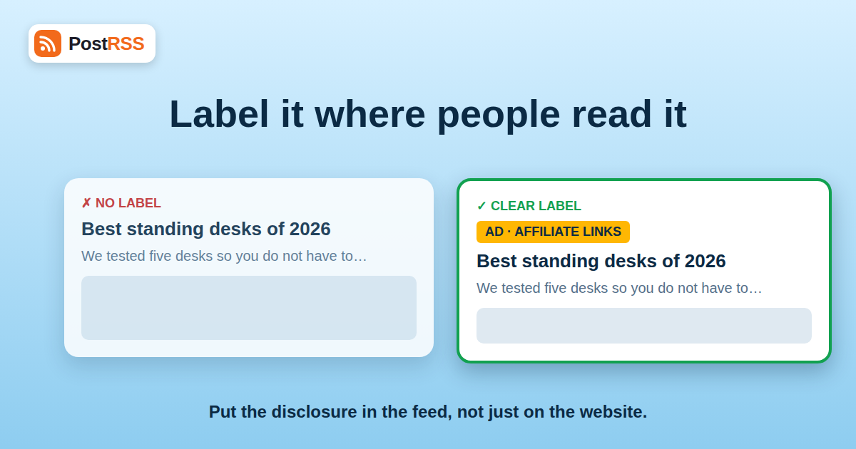 Affiliate and Sponsored Disclosures in Auto-Posted Content