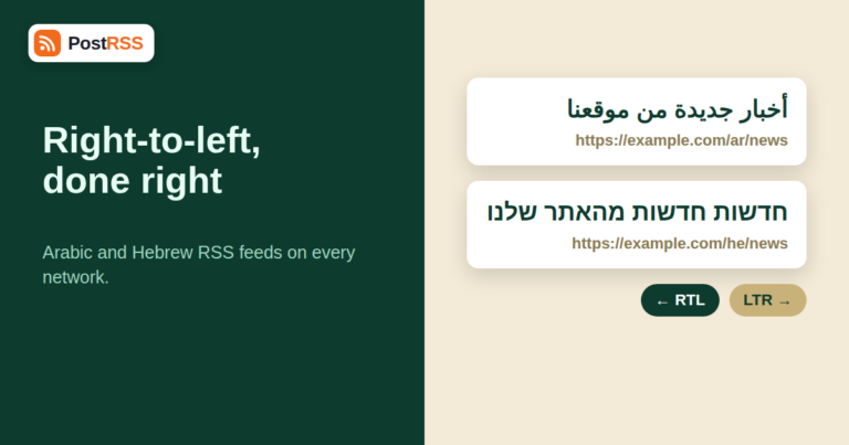 Auto-Posting Arabic and Hebrew RSS Feeds: Right-to-Left Text