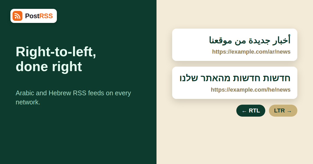 Auto-Posting Arabic and Hebrew RSS Feeds: Right-to-Left Text