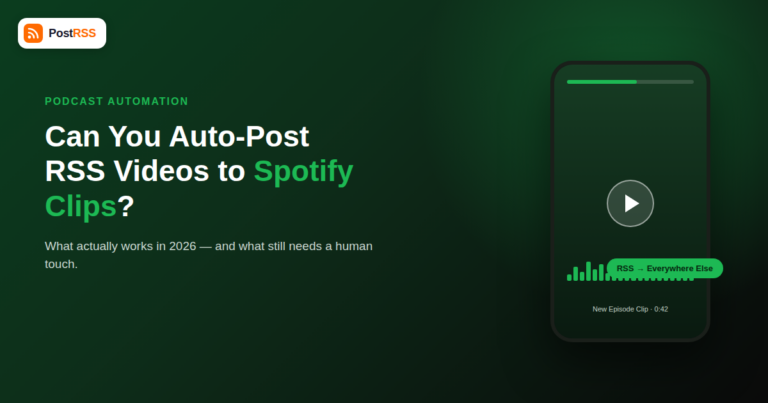 Can You Auto-Post RSS Feed Videos to Spotify Clips in 2026?