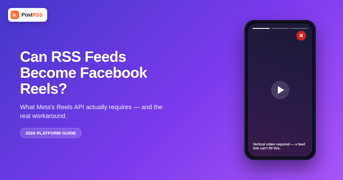 Can You Auto-Post RSS Feeds to Facebook Reels in 2026?