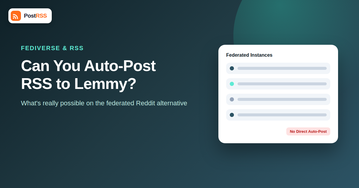 Can You Auto-Post RSS Feeds to Lemmy? The Fediverse Reddit Alternative Explained