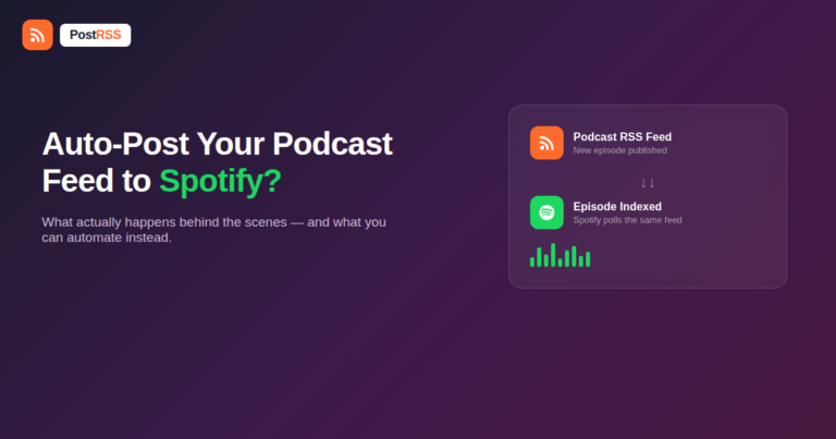Can You Auto-Post Your Podcast RSS Feed to Spotify? What Actually Works in 2026