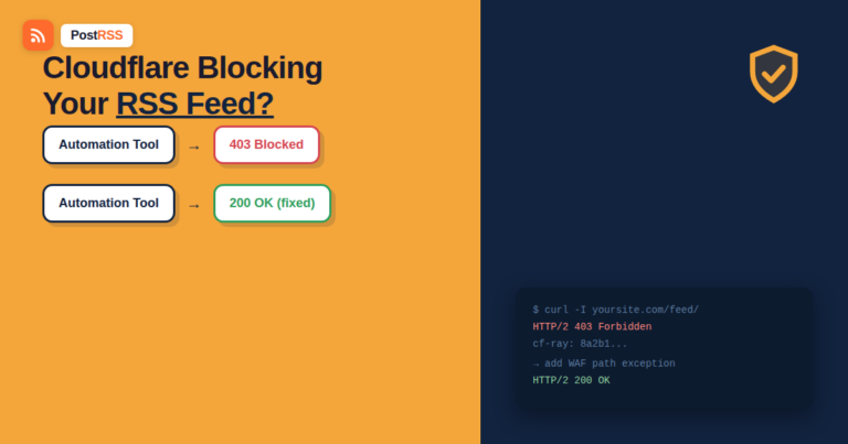 Cloudflare Blocking Your RSS Feed? How to Fix 403 and Bot-Protection Errors for Auto-Posting