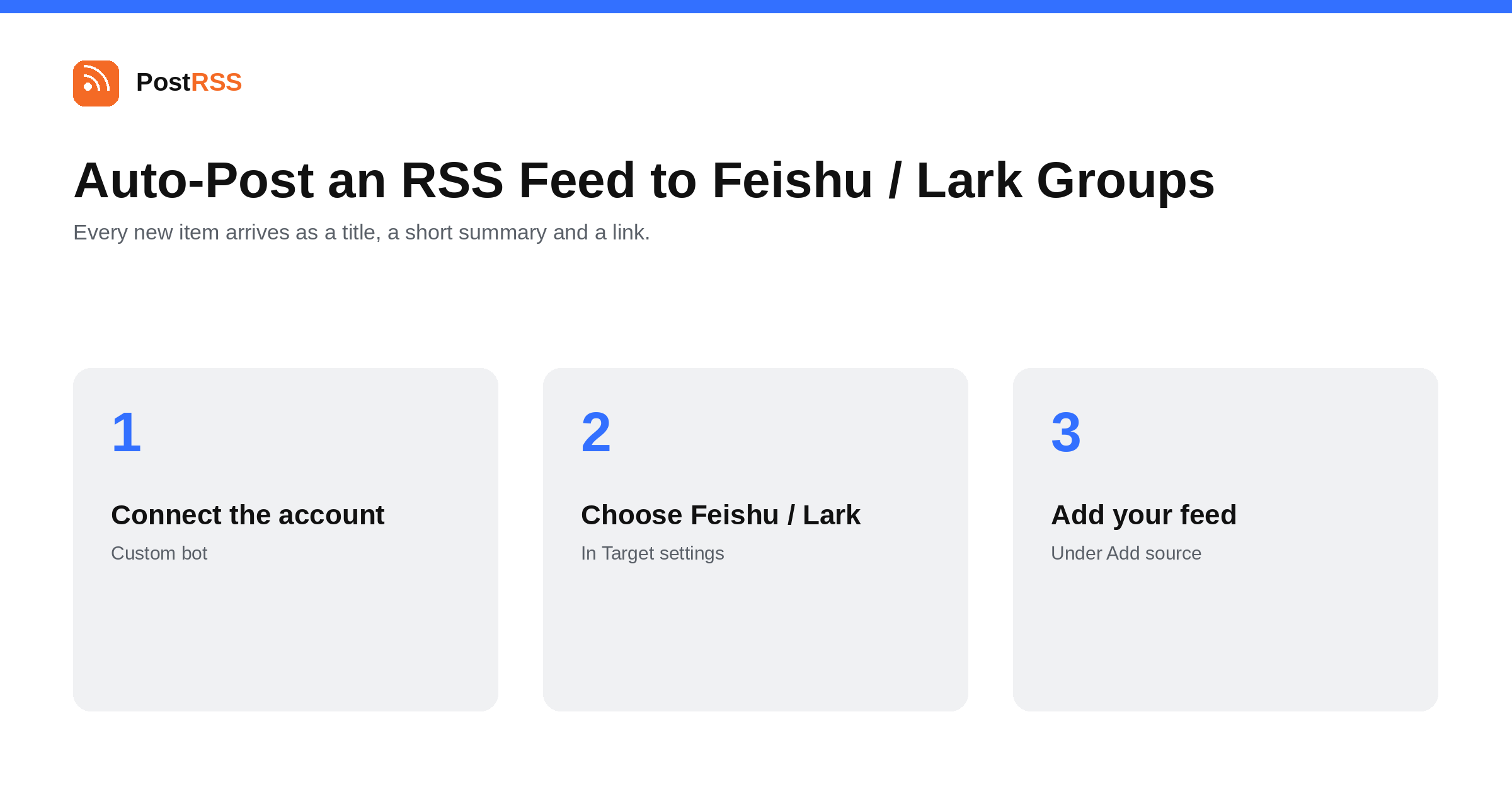 How to Auto-Post an RSS Feed to Feishu / Lark Groups (2026)