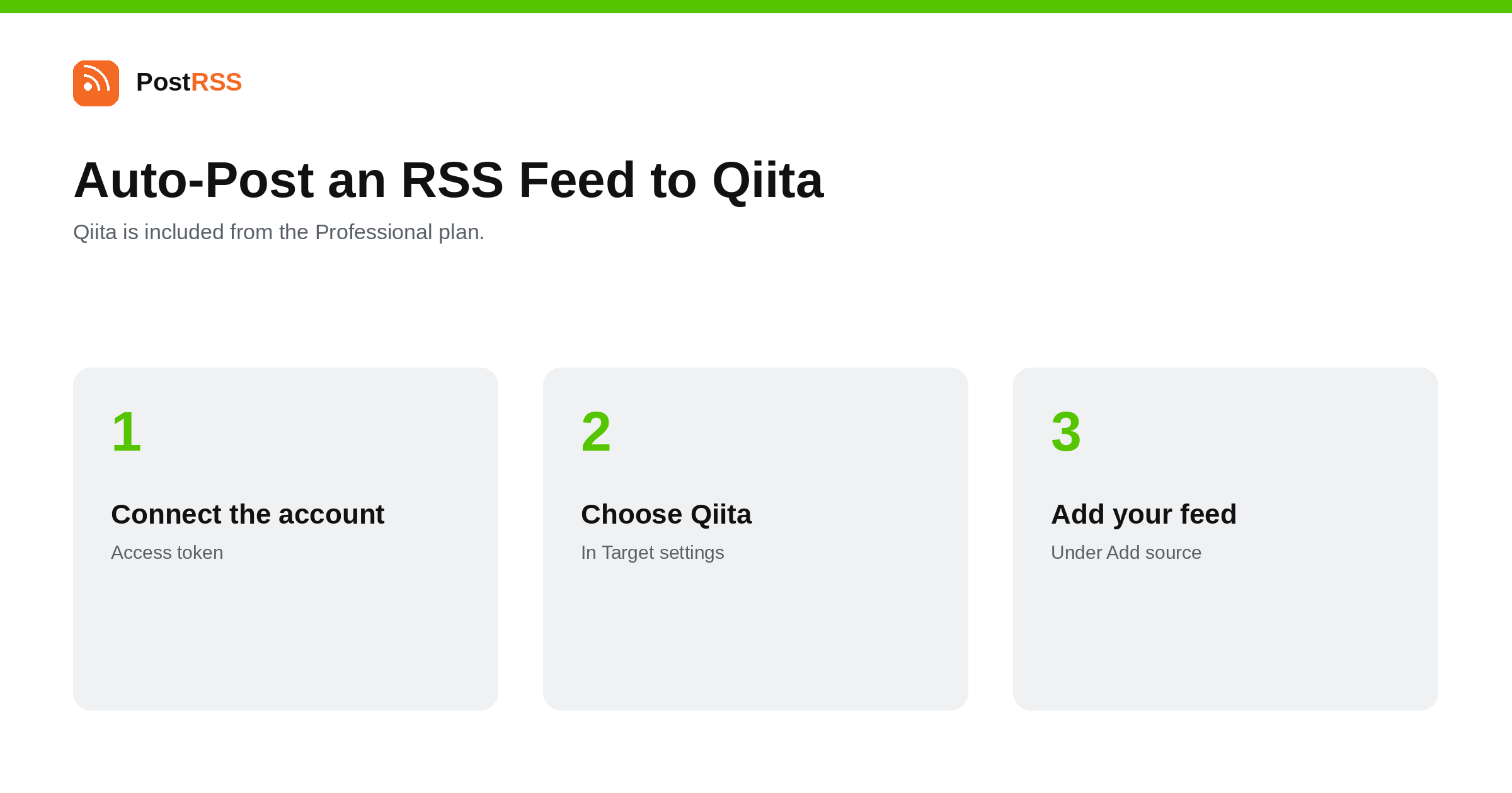 How to Auto-Post an RSS Feed to Qiita (2026)