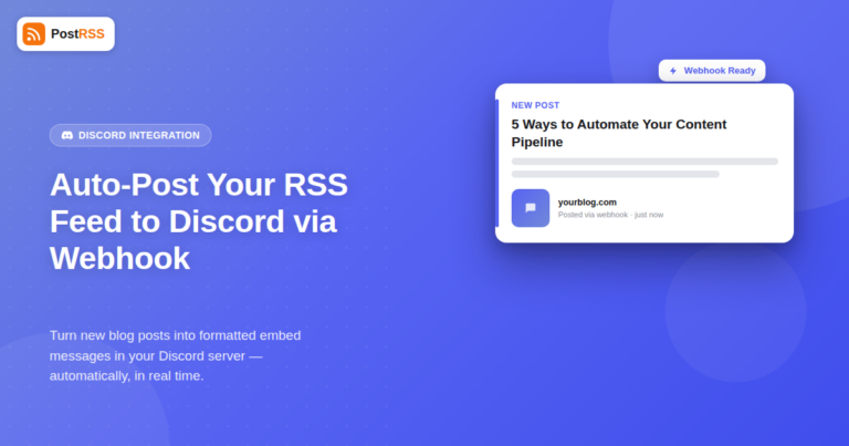 How to Auto-Post an RSS Feed to a Discord Server via Webhook
