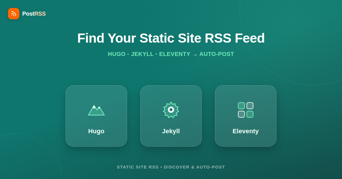 How to Find Your Hugo, Jekyll, or Eleventy RSS Feed and Auto-Post It