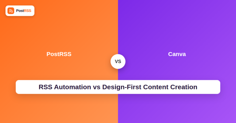 PostRSS vs Canva Content Planner: RSS Automation vs Design-First Content Creation