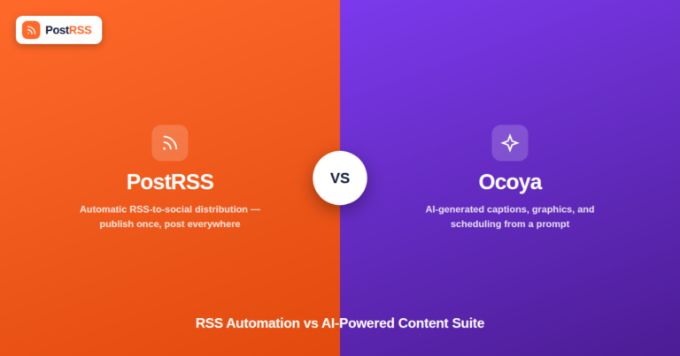 PostRSS vs Ocoya: RSS Automation vs AI-Powered Content Suite