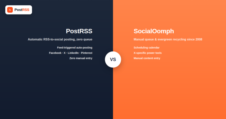 PostRSS vs SocialOomph: RSS Automation vs Legacy Auto-Poster