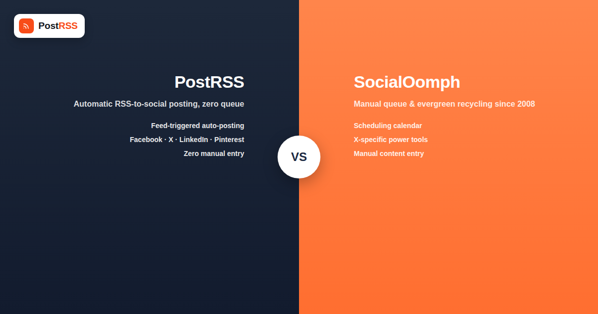 PostRSS vs SocialOomph: RSS Automation vs Legacy Auto-Poster
