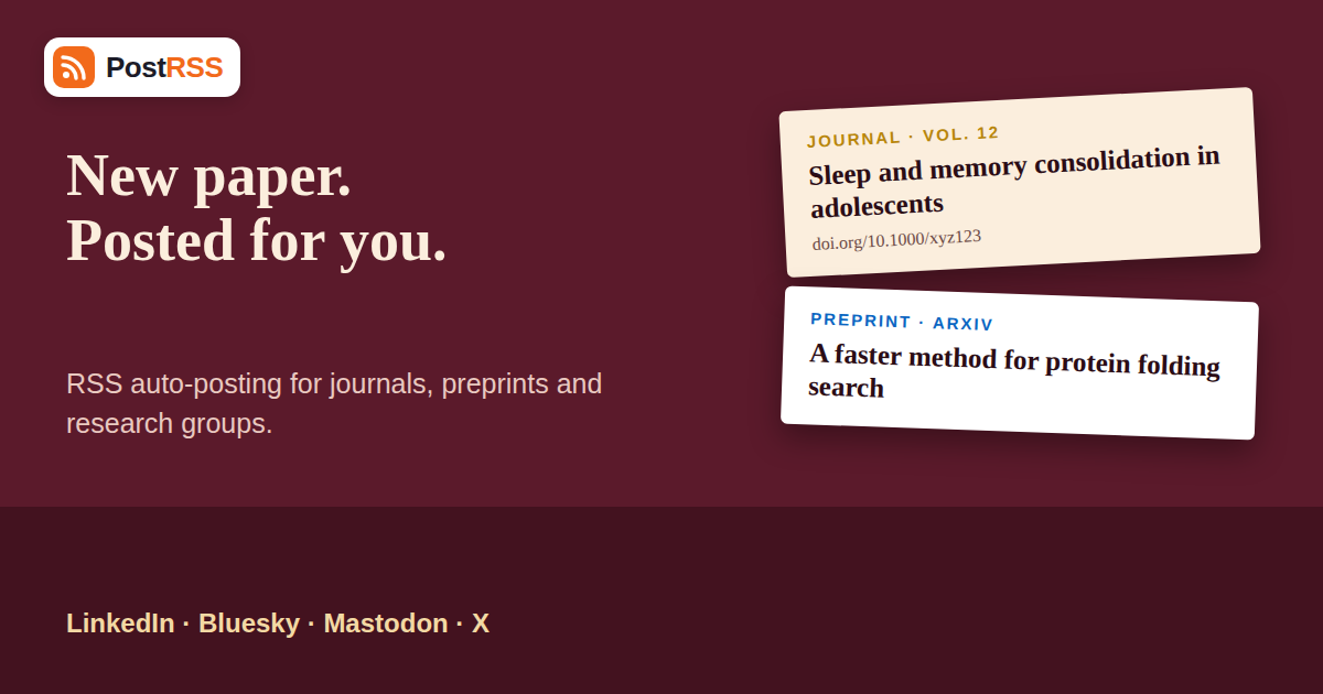 RSS Auto-Posting for Academic Journals and Research Groups