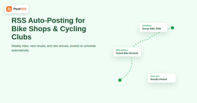 RSS Auto-Posting for Bicycle Shops and Cycling Clubs