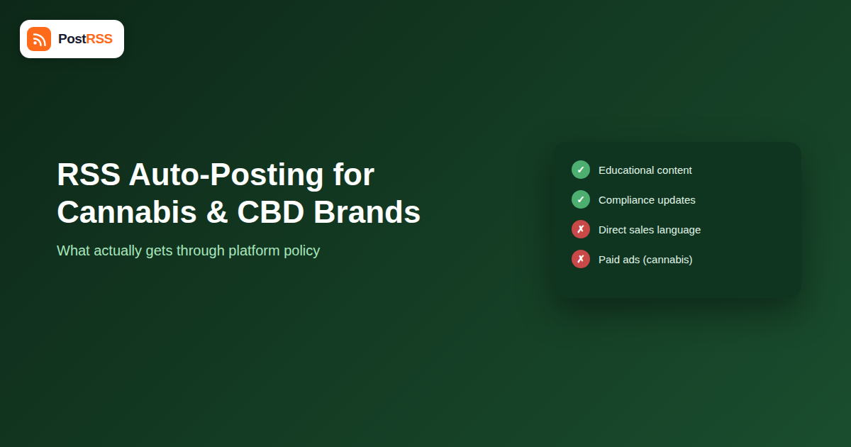 RSS Auto-Posting for Cannabis Dispensaries and CBD Brands: What You Can Actually Post