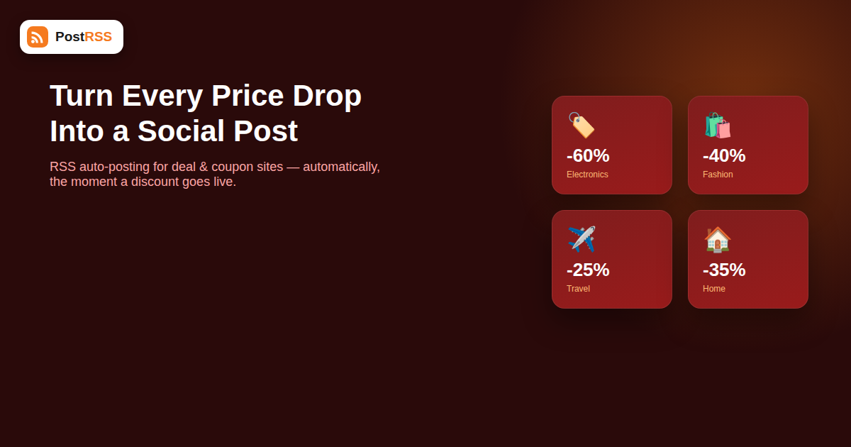 RSS Auto-Posting for Deal and Coupon Sites: Turning Price Drops Into Social Posts