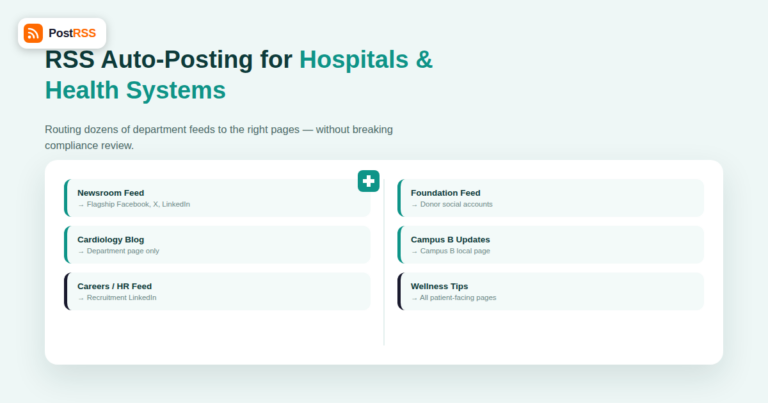RSS Auto-Posting for Hospitals and Multi-Location Health Systems