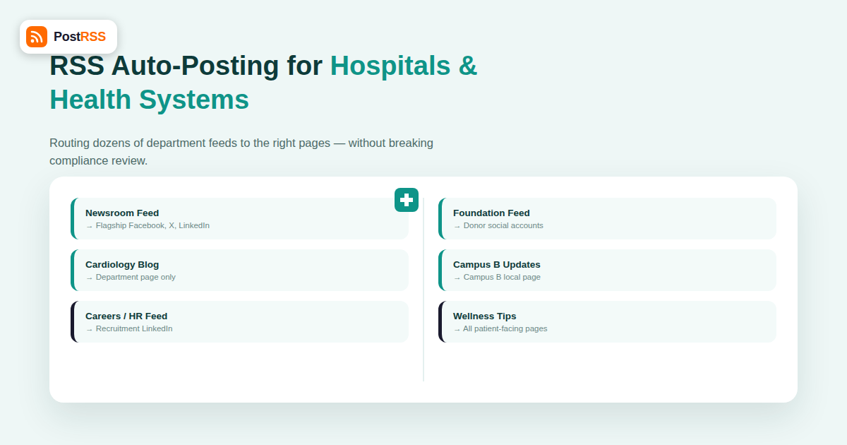RSS Auto-Posting for Hospitals and Multi-Location Health Systems