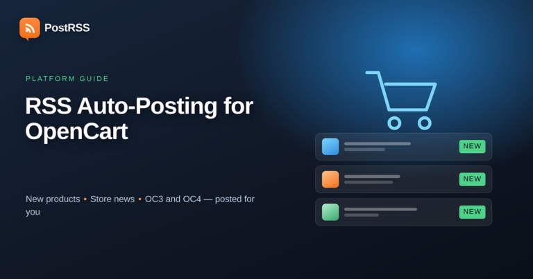 RSS Auto-Posting for OpenCart Stores