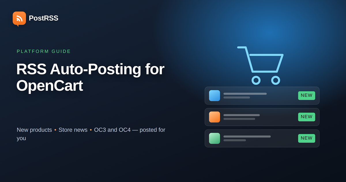 RSS Auto-Posting for OpenCart Stores