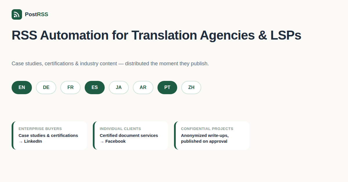 RSS Auto-Posting for Translation Agencies and Language Service Providers