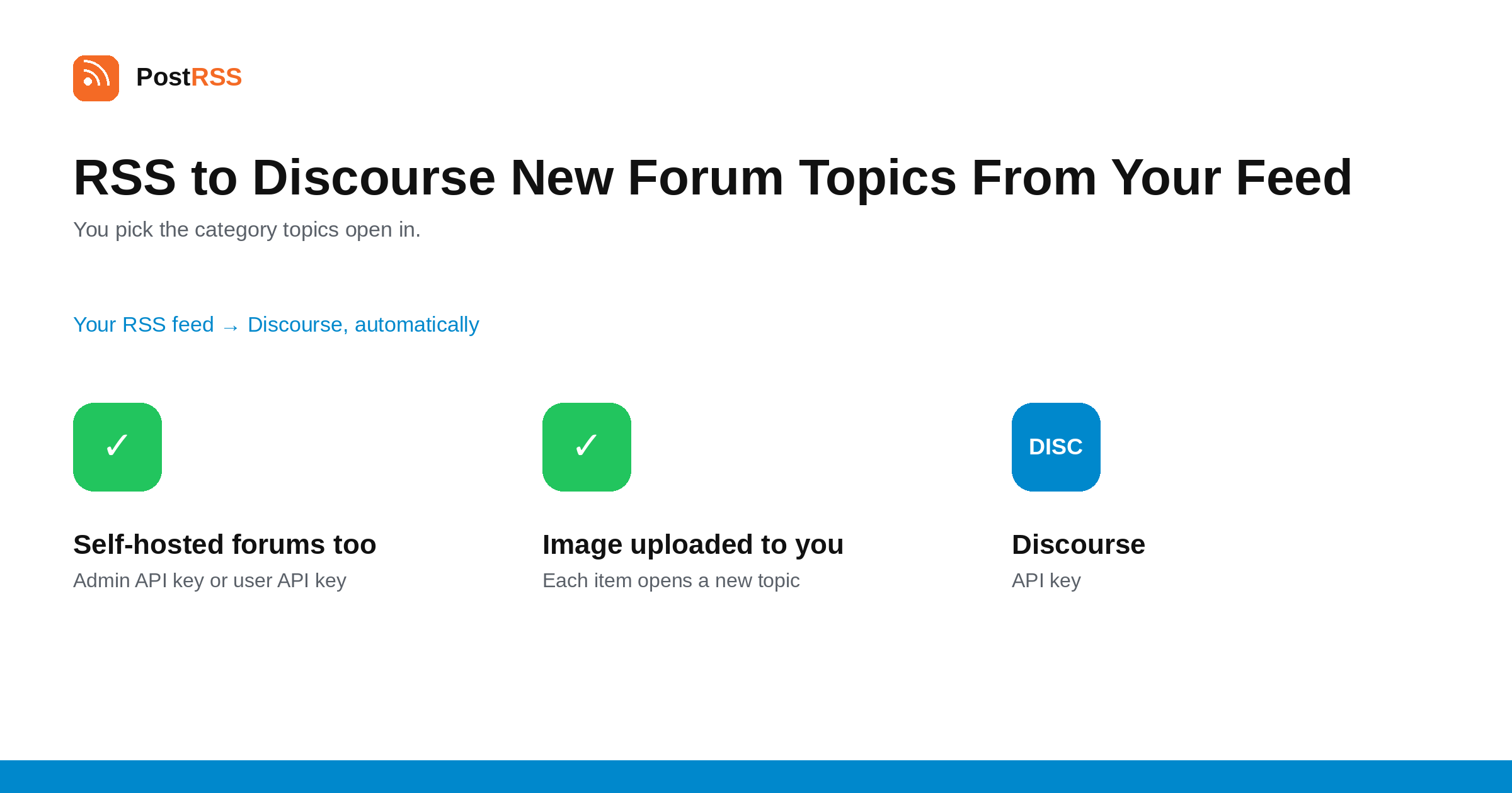 RSS to Discourse: New Forum Topics From Your Feed