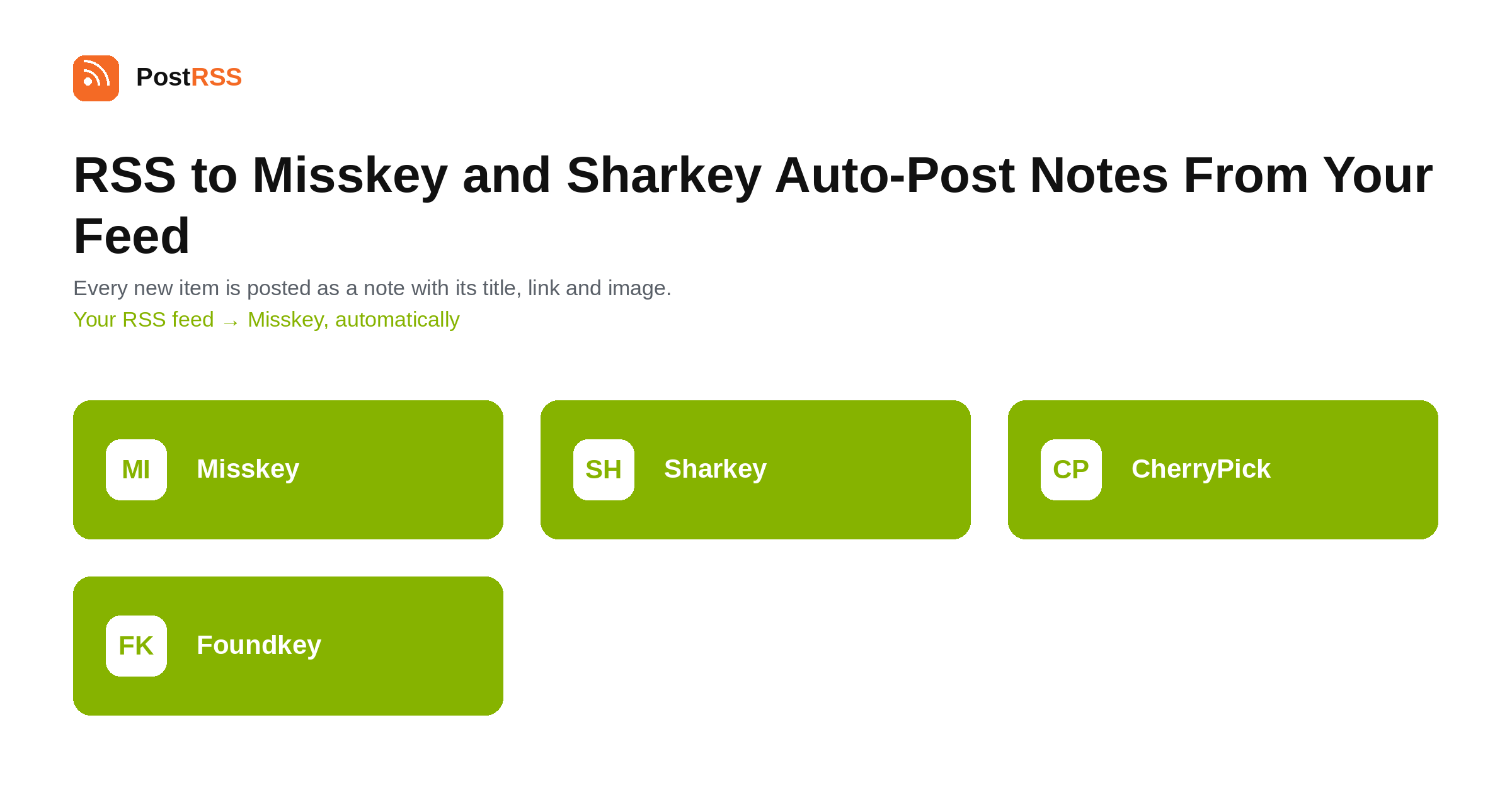 RSS to Misskey and Sharkey: Auto-Post Notes From Your Feed