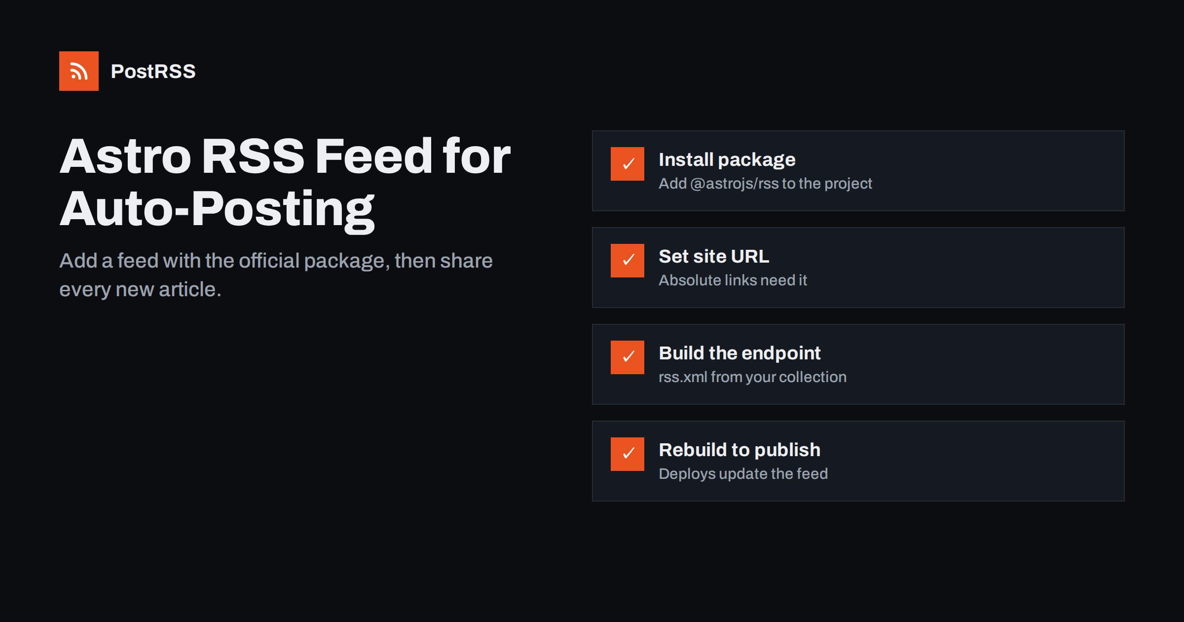 Astro RSS Feed: How to Add One and Auto-Post Every New Page