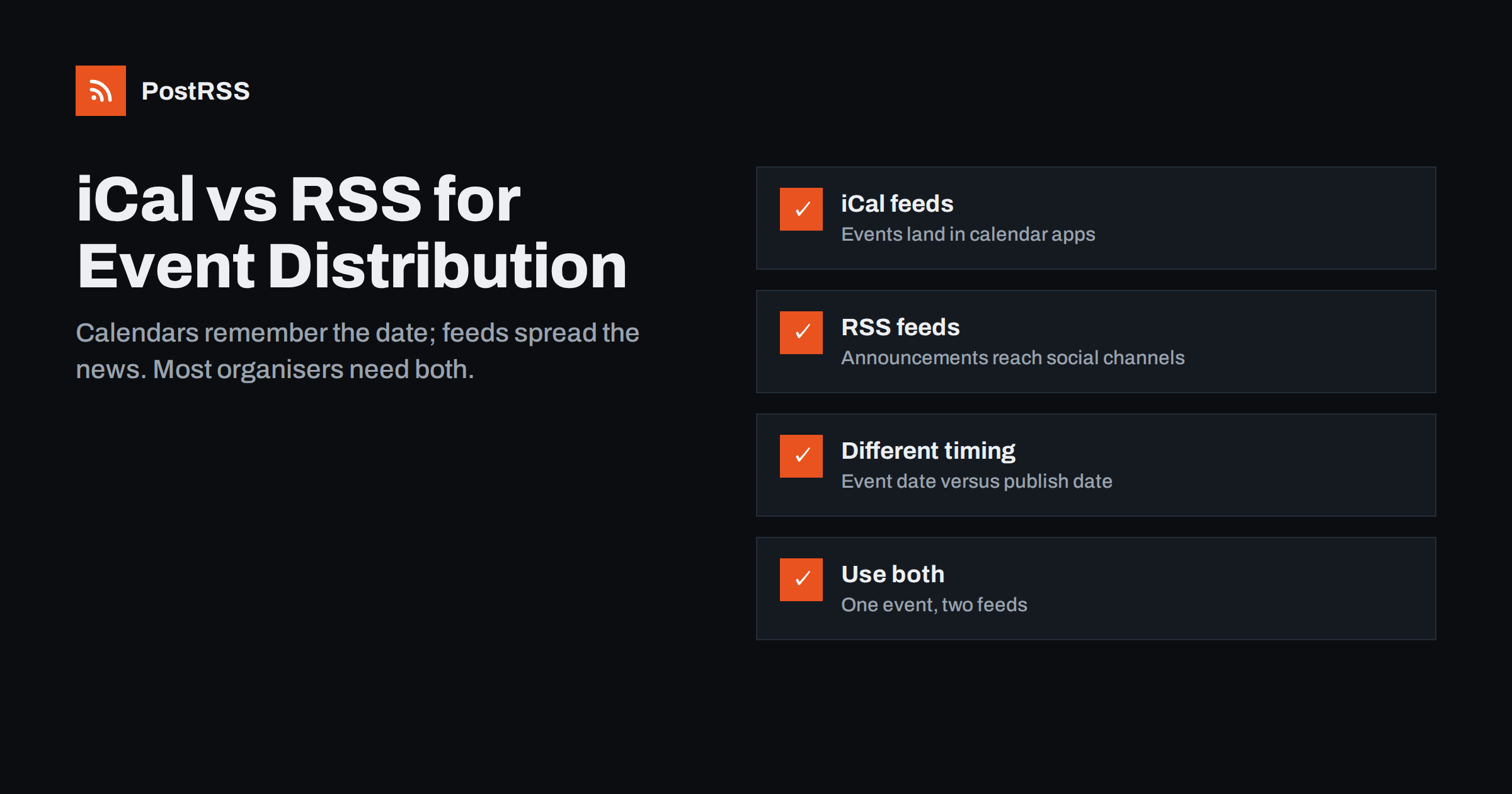 iCal vs RSS: Which Feed Should Distribute Your Events?