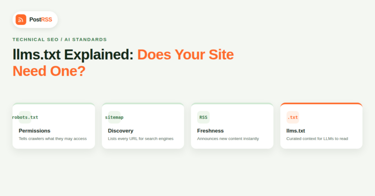 llms.txt Explained: Does Your RSS-Powered Site Need One in 2026?