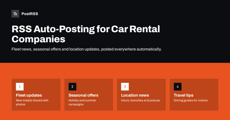 RSS Auto-Posting for Car Rental Companies and Rental Agencies