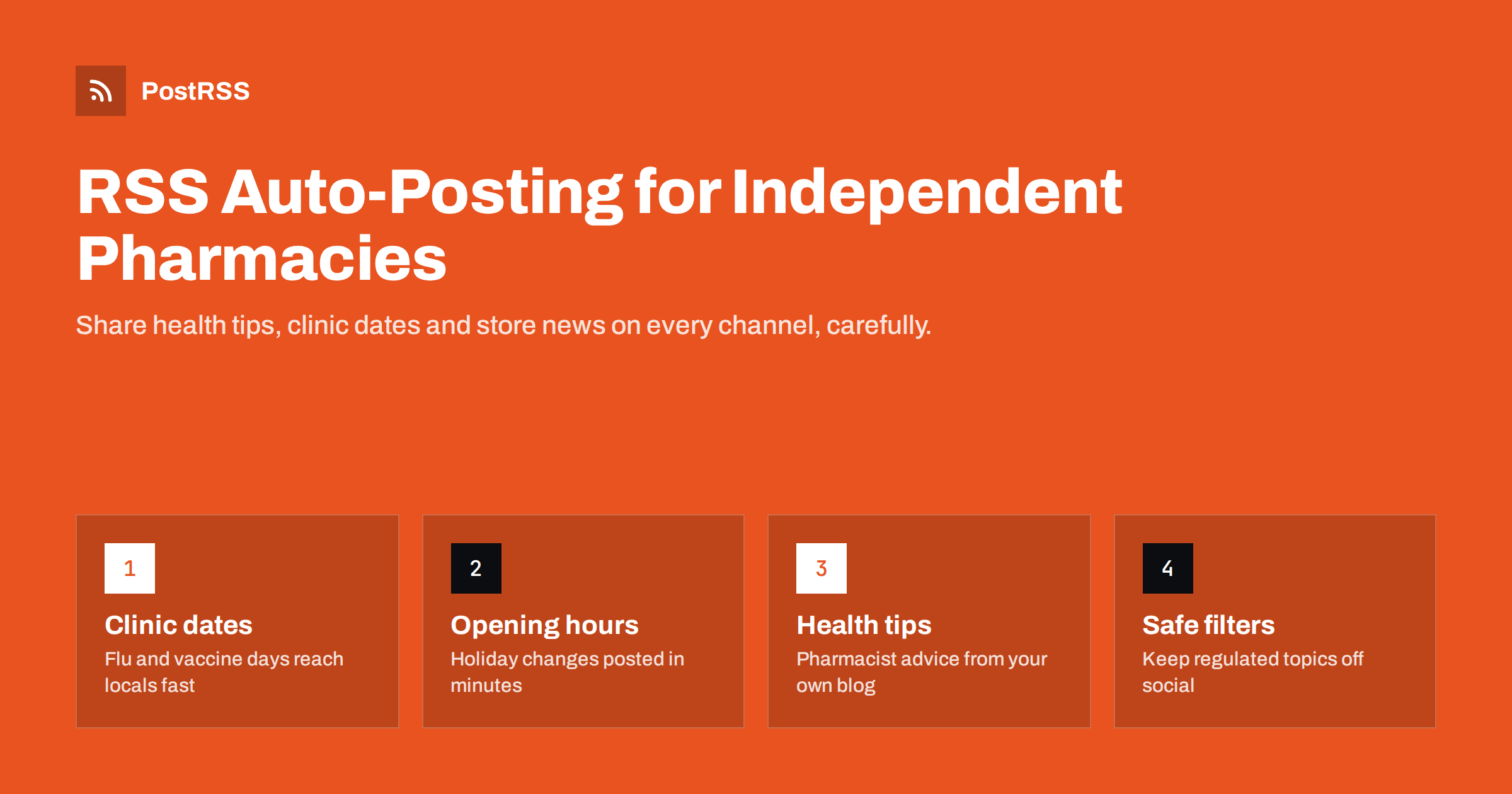 RSS Auto-Posting for Independent Pharmacies and Drugstores