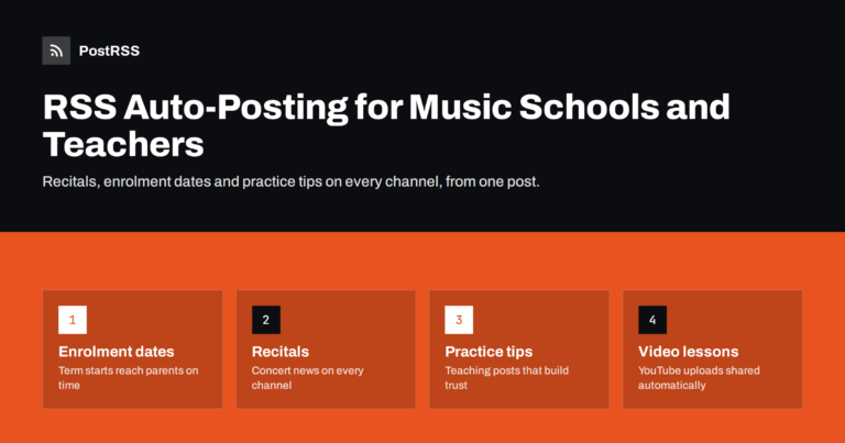RSS Auto-Posting for Music Schools and Private Music Teachers