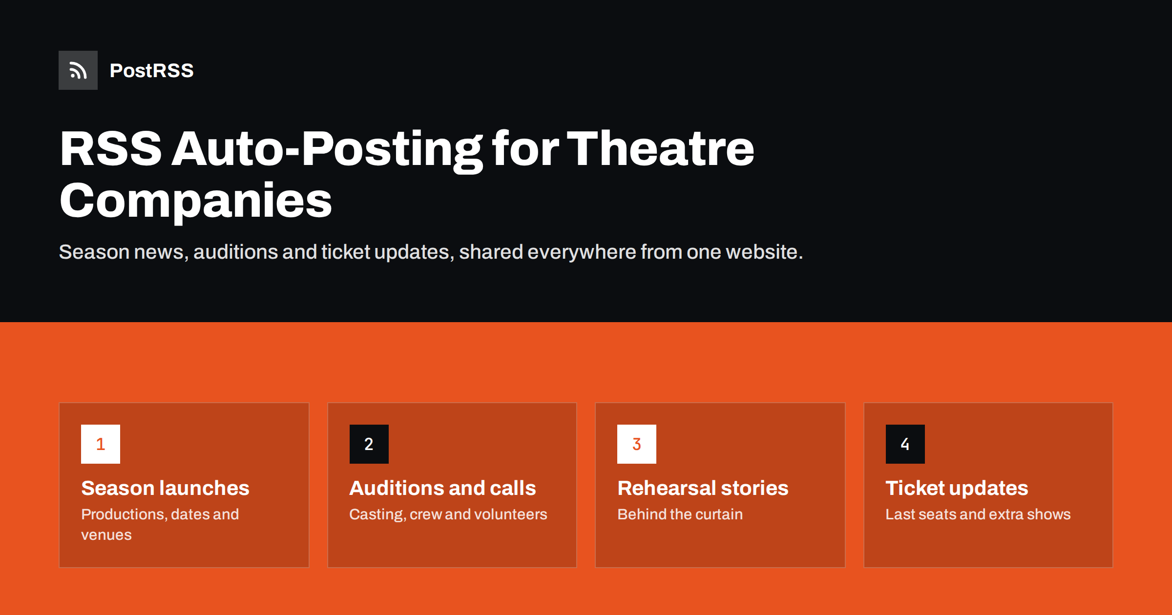 RSS Auto-Posting for Theatre Companies and Community Theatres