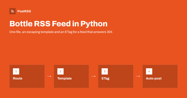 Bottle RSS Feed in Python: Template, ETag and Auto-Post