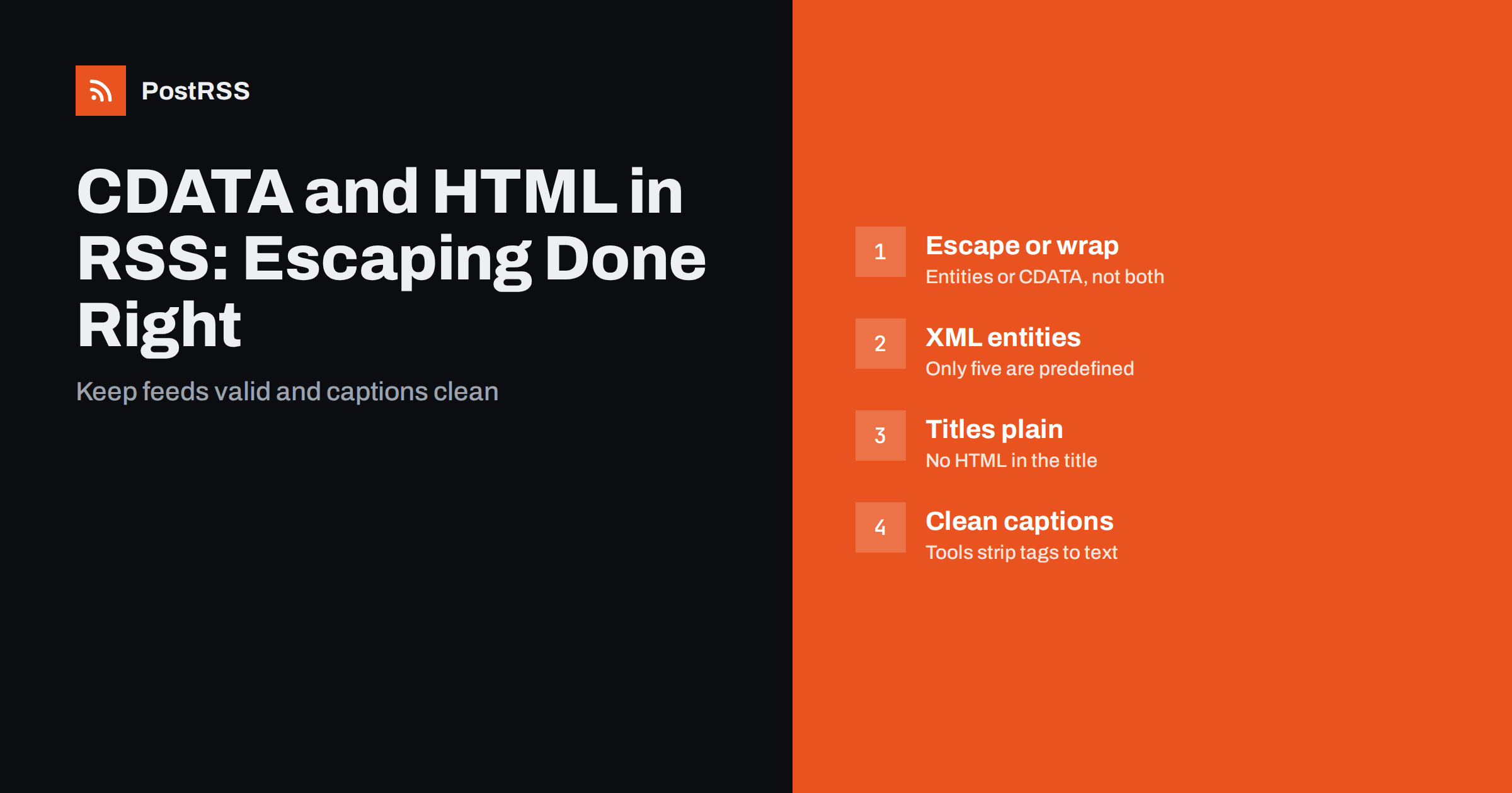 CDATA and HTML in RSS Descriptions: Escaping Done Right
